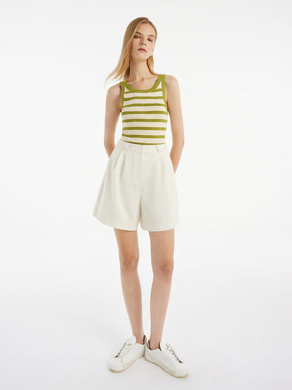 Striped Knitted Women Tank Top
