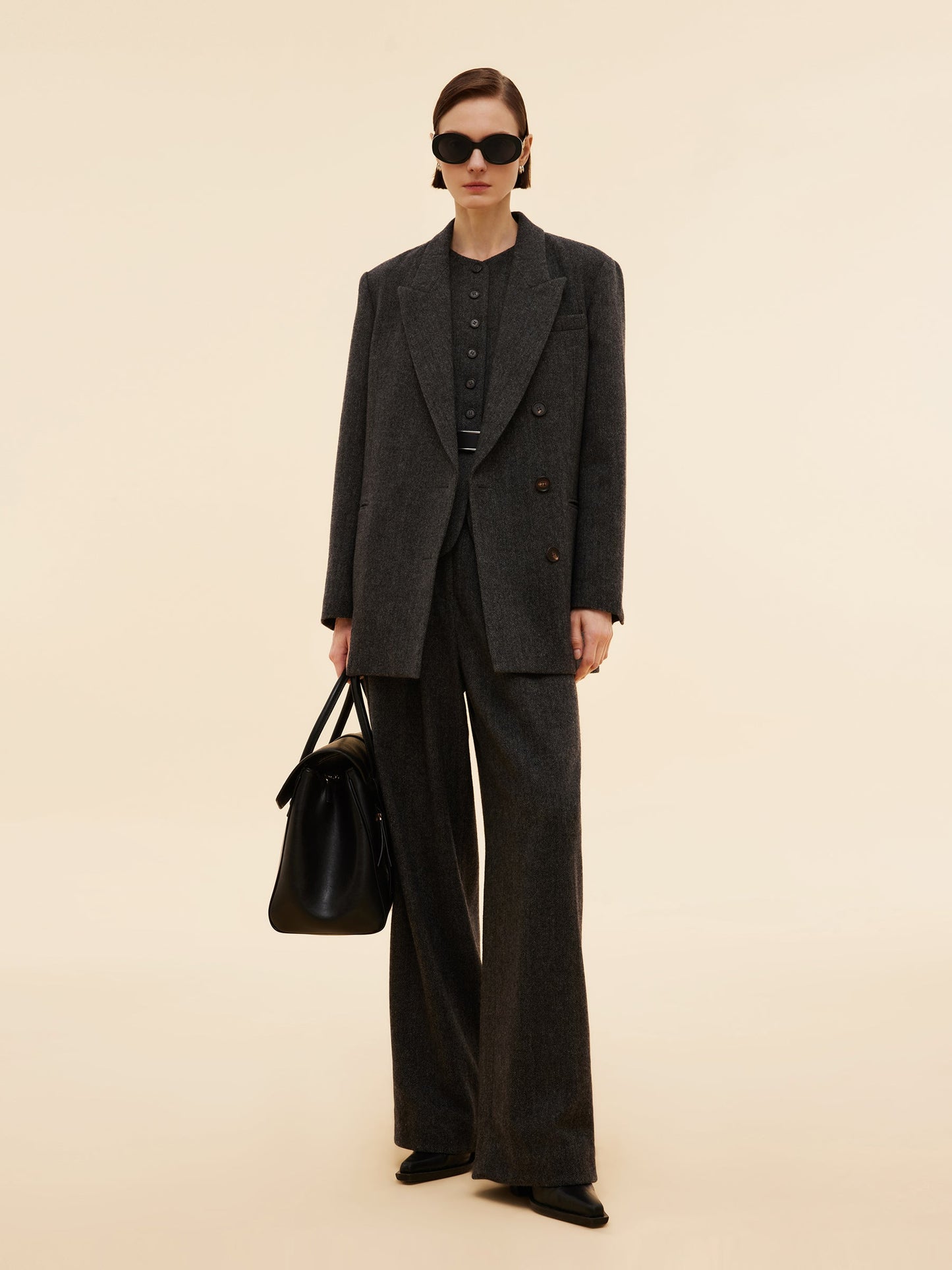 100% Washable Wool Notched Collar Women Blazer