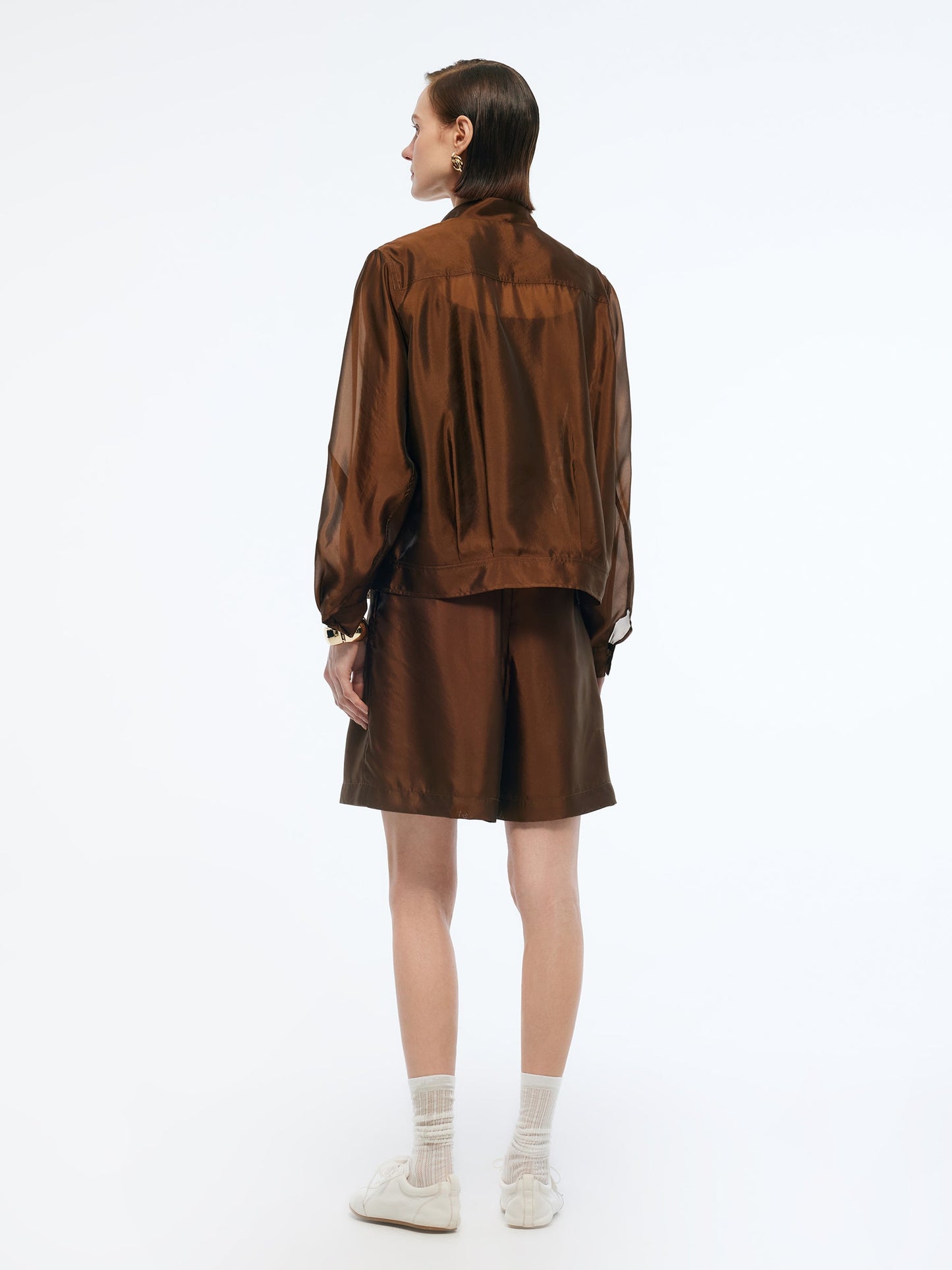 Mulberry Silk Blend Women Sheer Shorts
