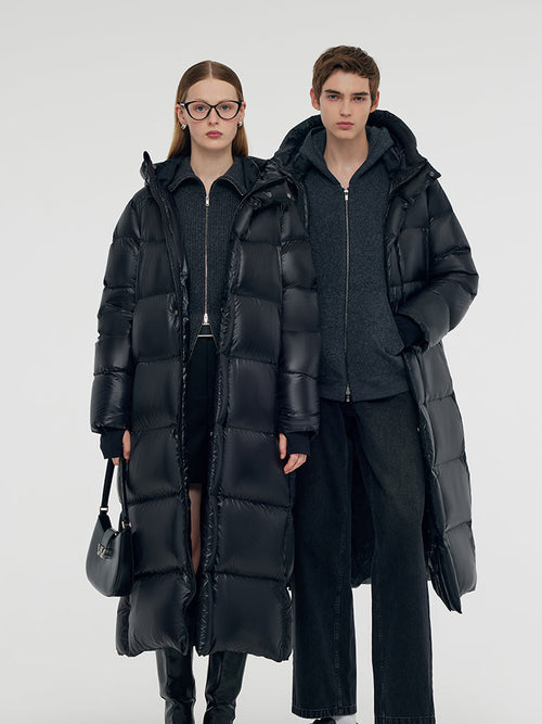 Windproof Warm Hooded Long Goose Down Coat