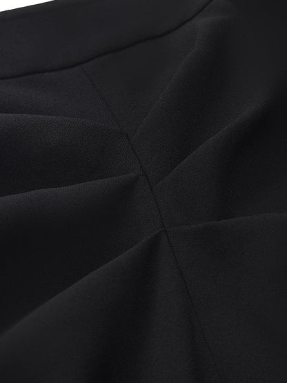 Triacetate Slit Ruched Women Half Skirt