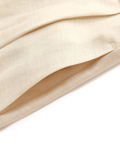 Tencel Acetate Linen Blend Women A-Line Skirt With Belt
