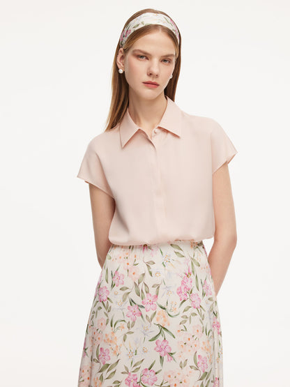 22MM Mulberry Silk Women Shirt With Silk Scarf