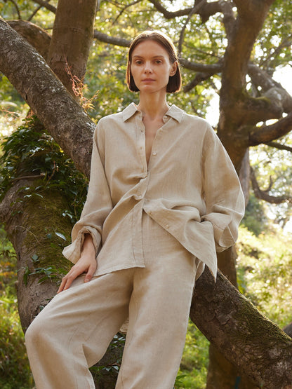 100% Linen Women Oversized Shirt