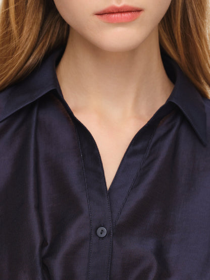 Tencel Blend Twist Front Women Blouse