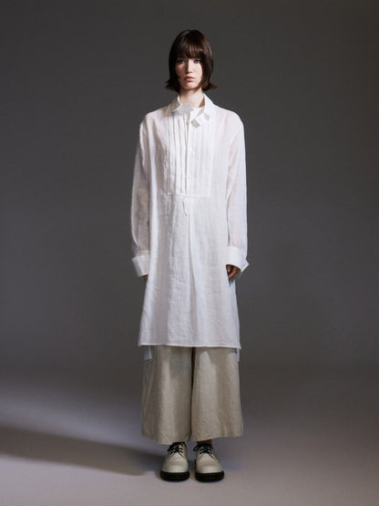 100% Ramie Loose Fit H-Line Unisex Long Shirt