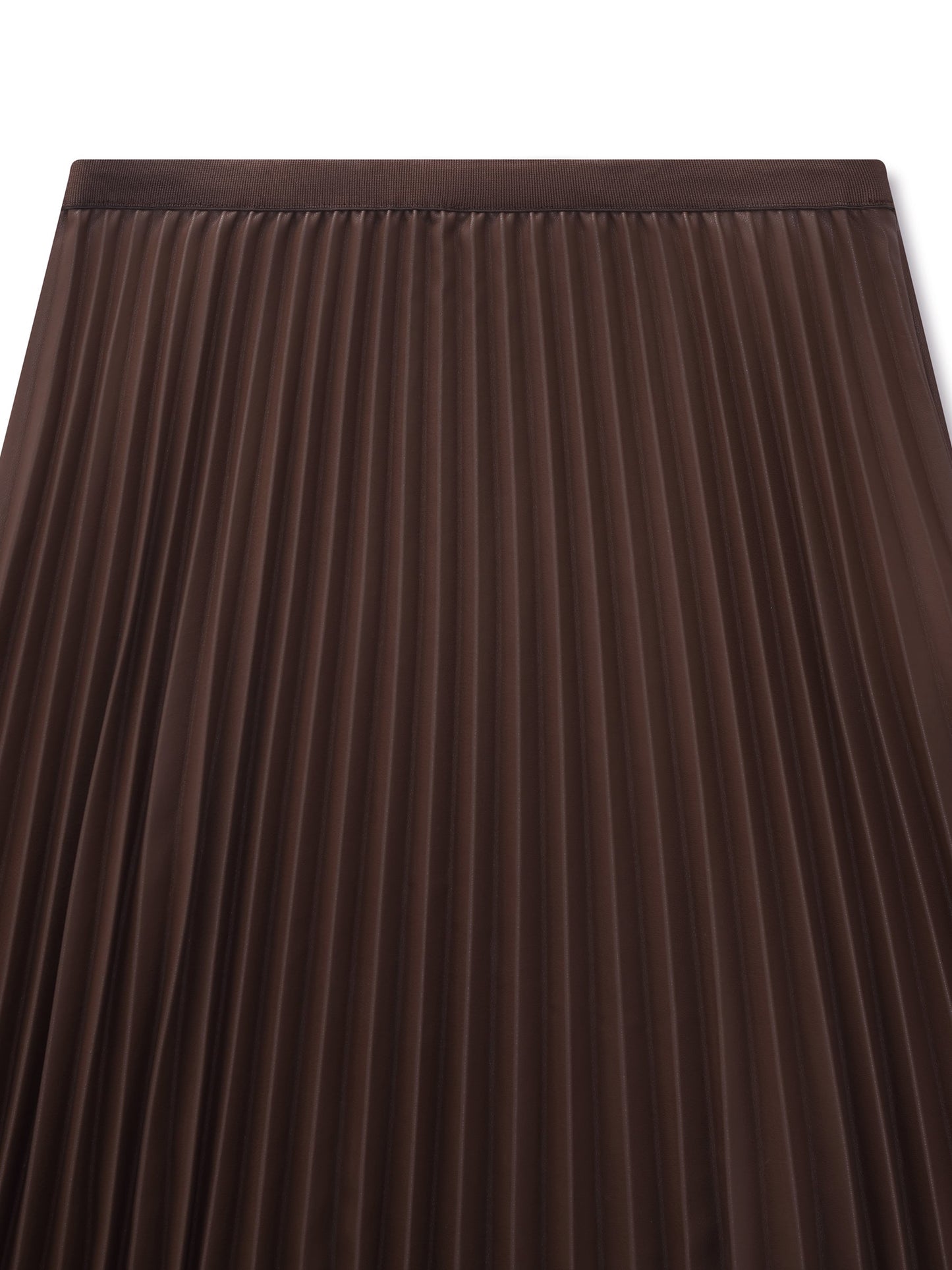 PU Leather Pleated A-Line Women Skirt