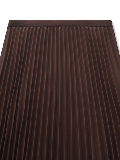 PU Leather Pleated A-Line Women Skirt