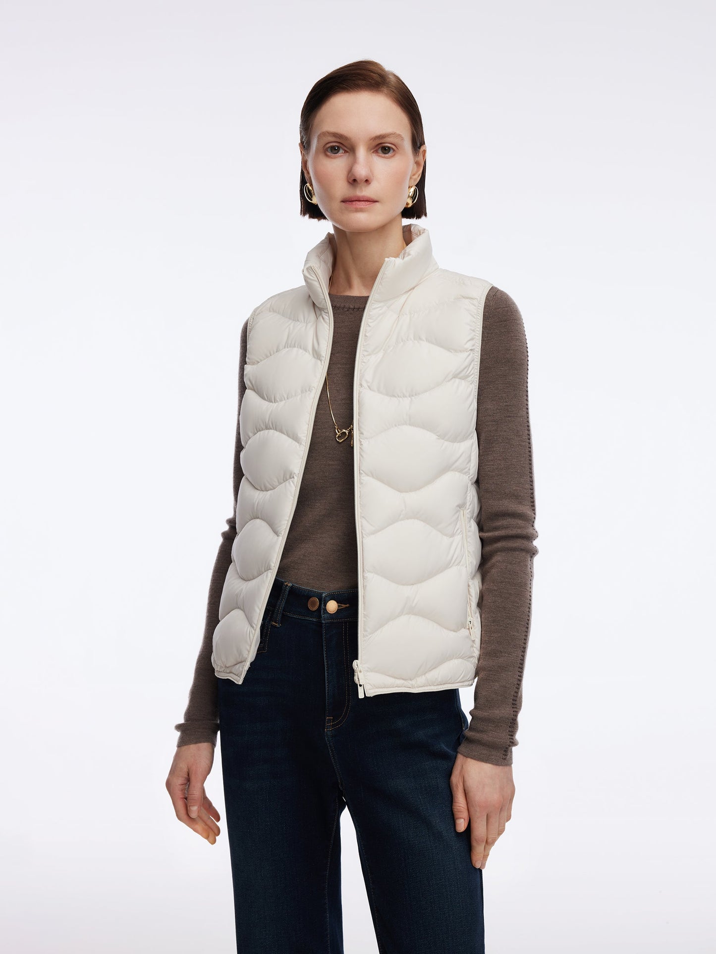 Lightweight Packable Zip-Up Women Goose Down Vest