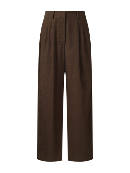 100% Linen Women Straight Leg Pants