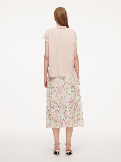 19MM Mulberry Silk Floral Print Women Skirt