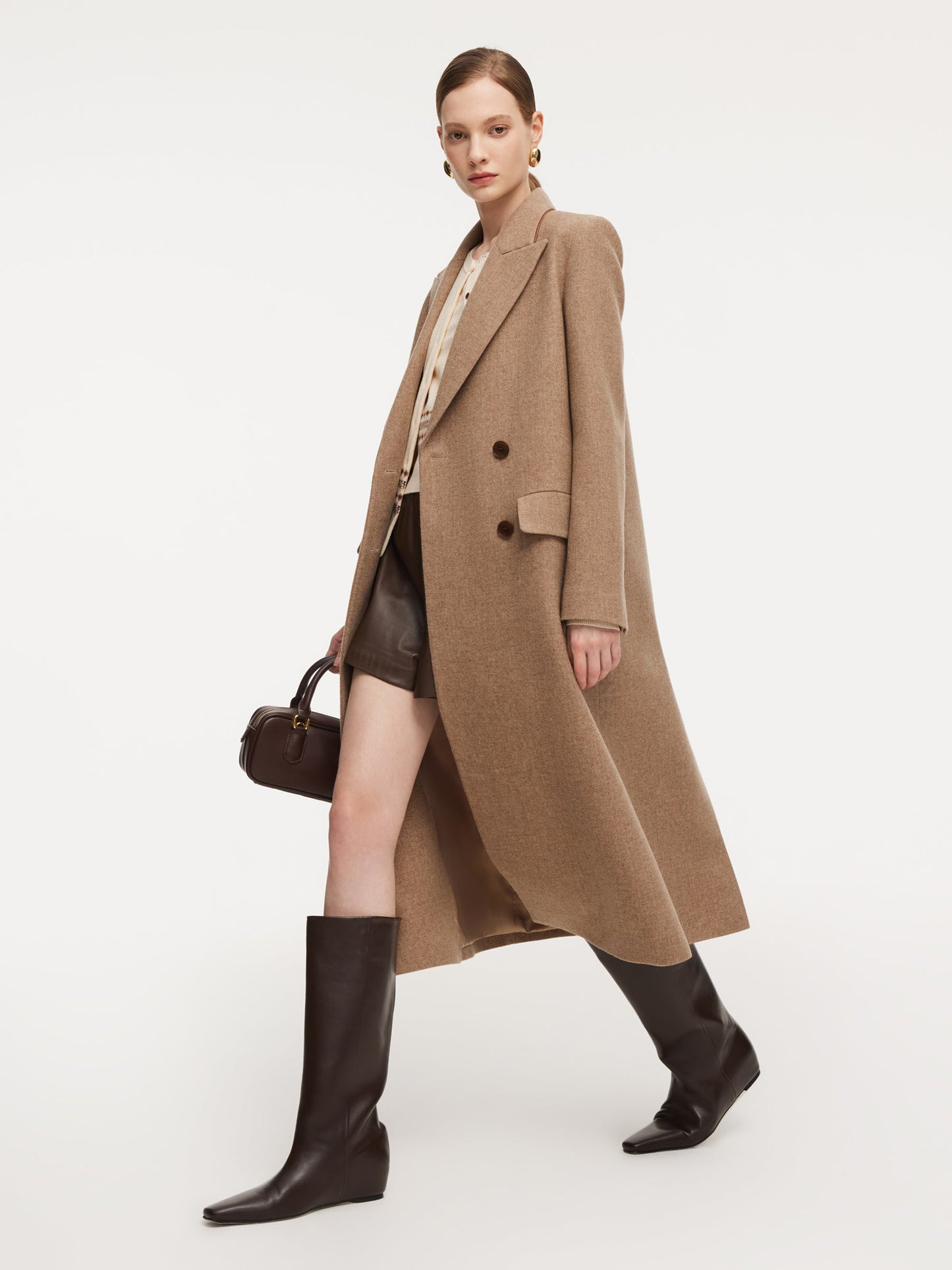 Washable Wool Cashmere Blend Women Overcoat