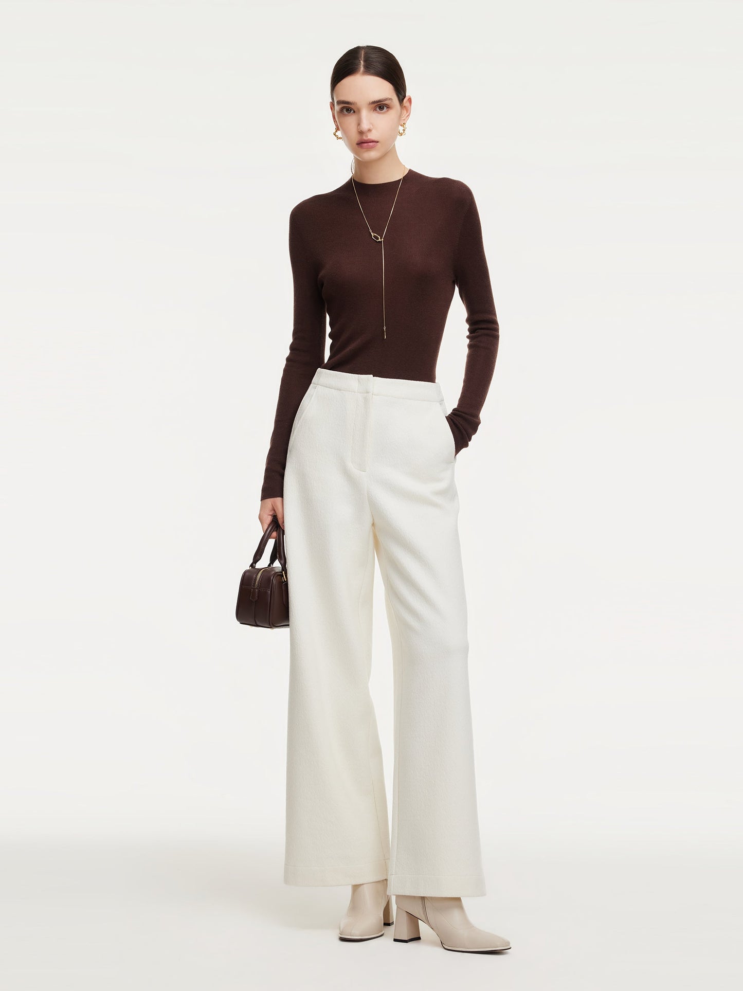 Cashmere Mulberry Silk Tencel Blend Women Knit Top