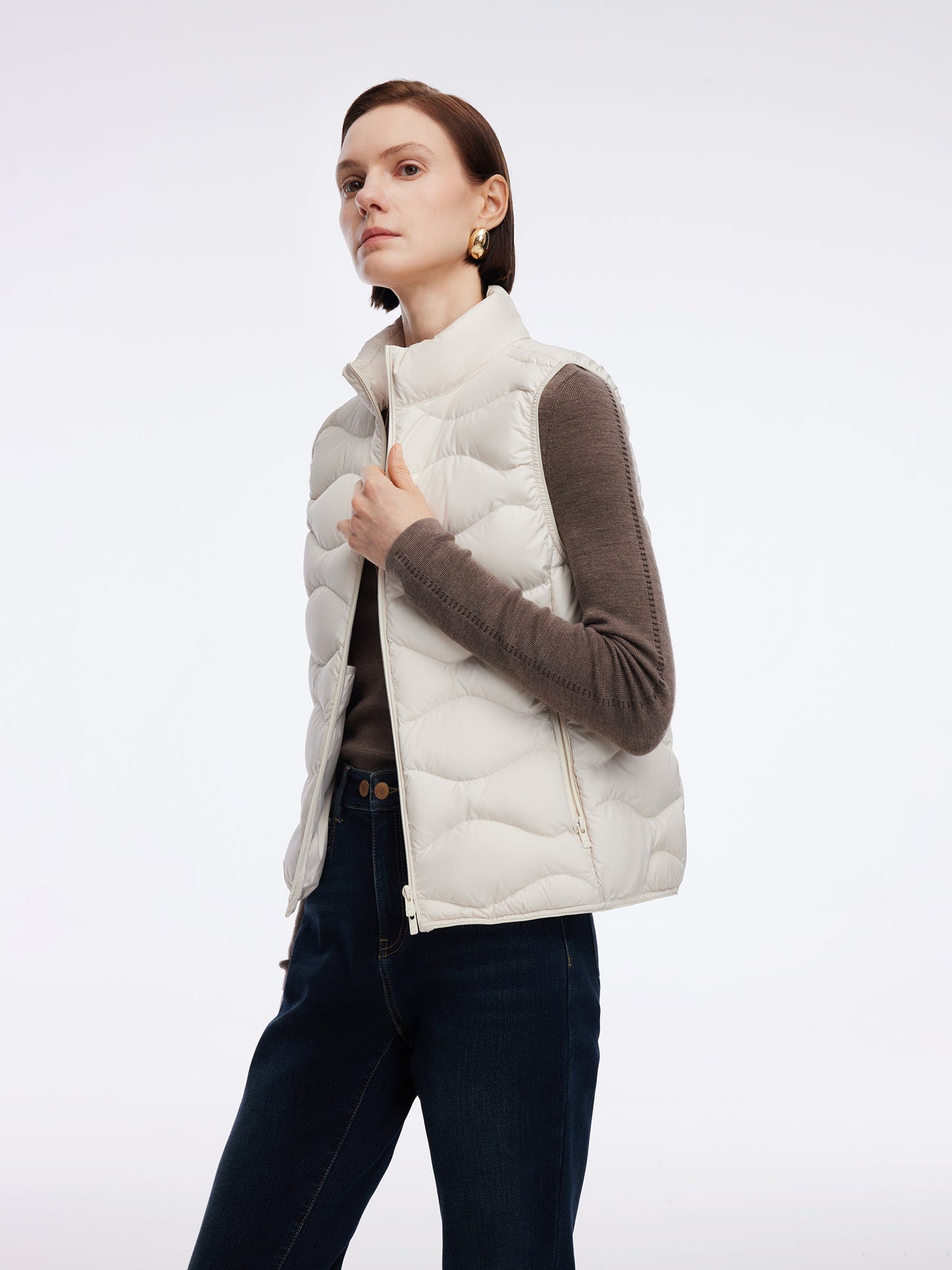 Lightweight Packable Zip-Up Women Goose Down Vest