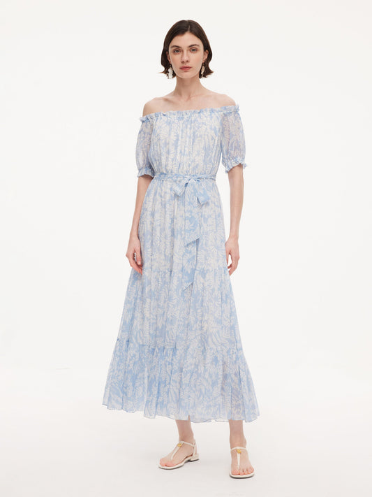 10MM Mulberry Silk Convertible Neck Women Belted Maxi Dress