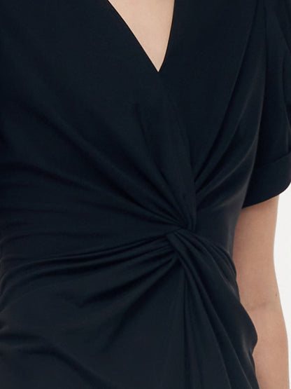 Acetate Twist Front Women Knit Maxi Dress With Hairband