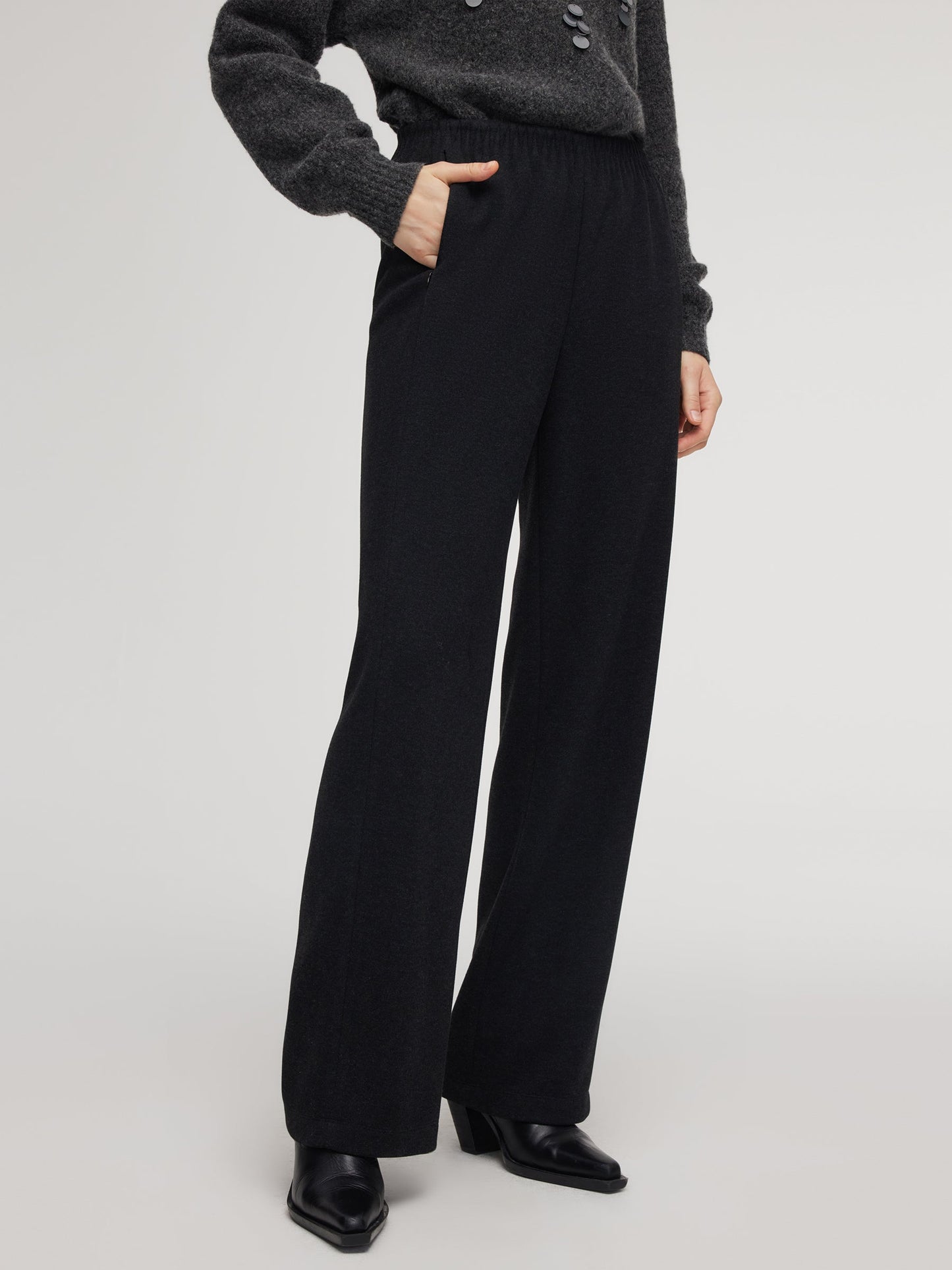 Stretch Loose Straight Leg Women Pants