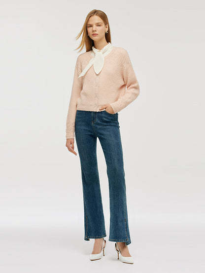 Mohair Blend Women Pullover Sweater