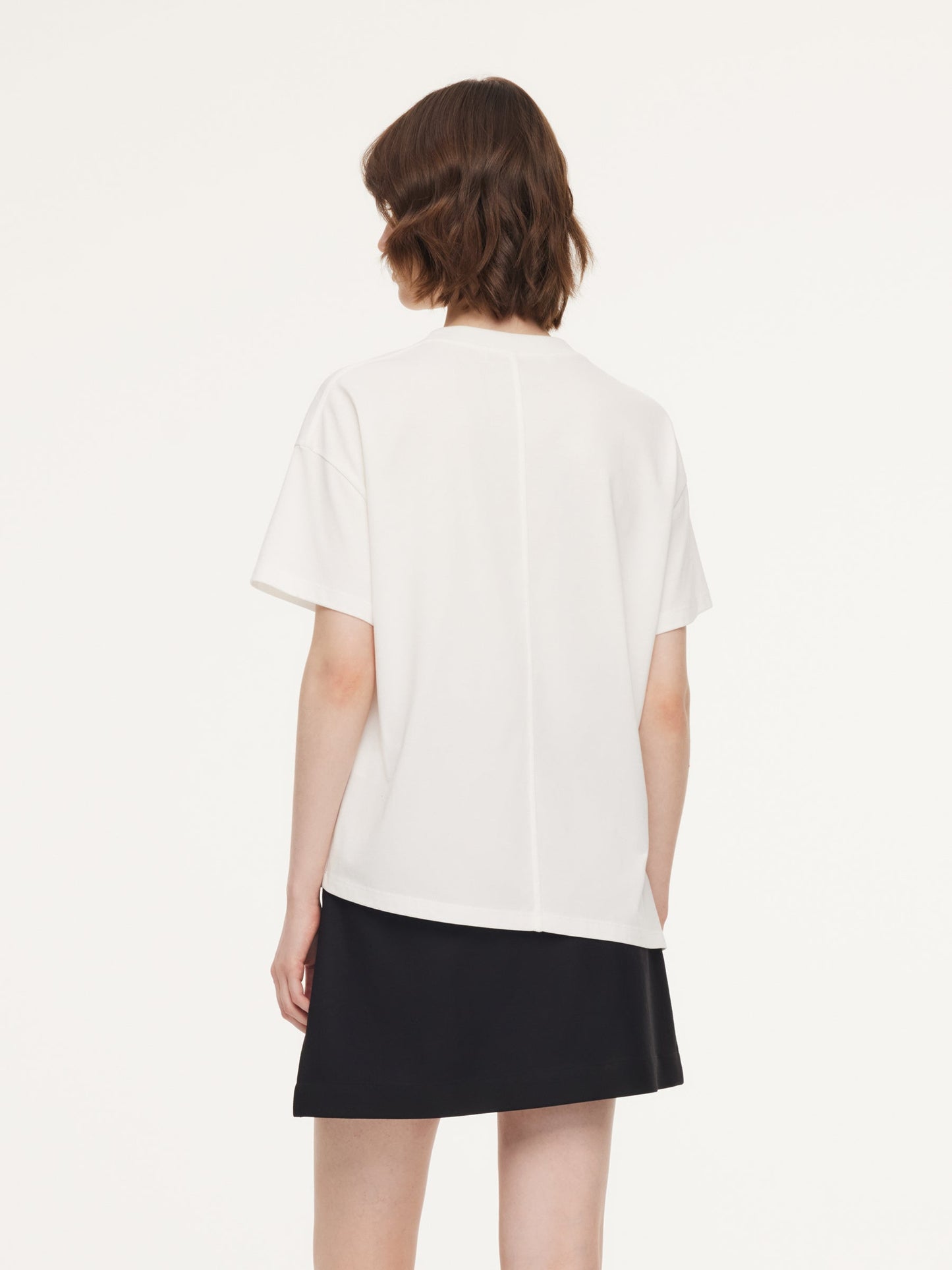 Asymmetrical Hem Heart Decorated Women T-Shirt