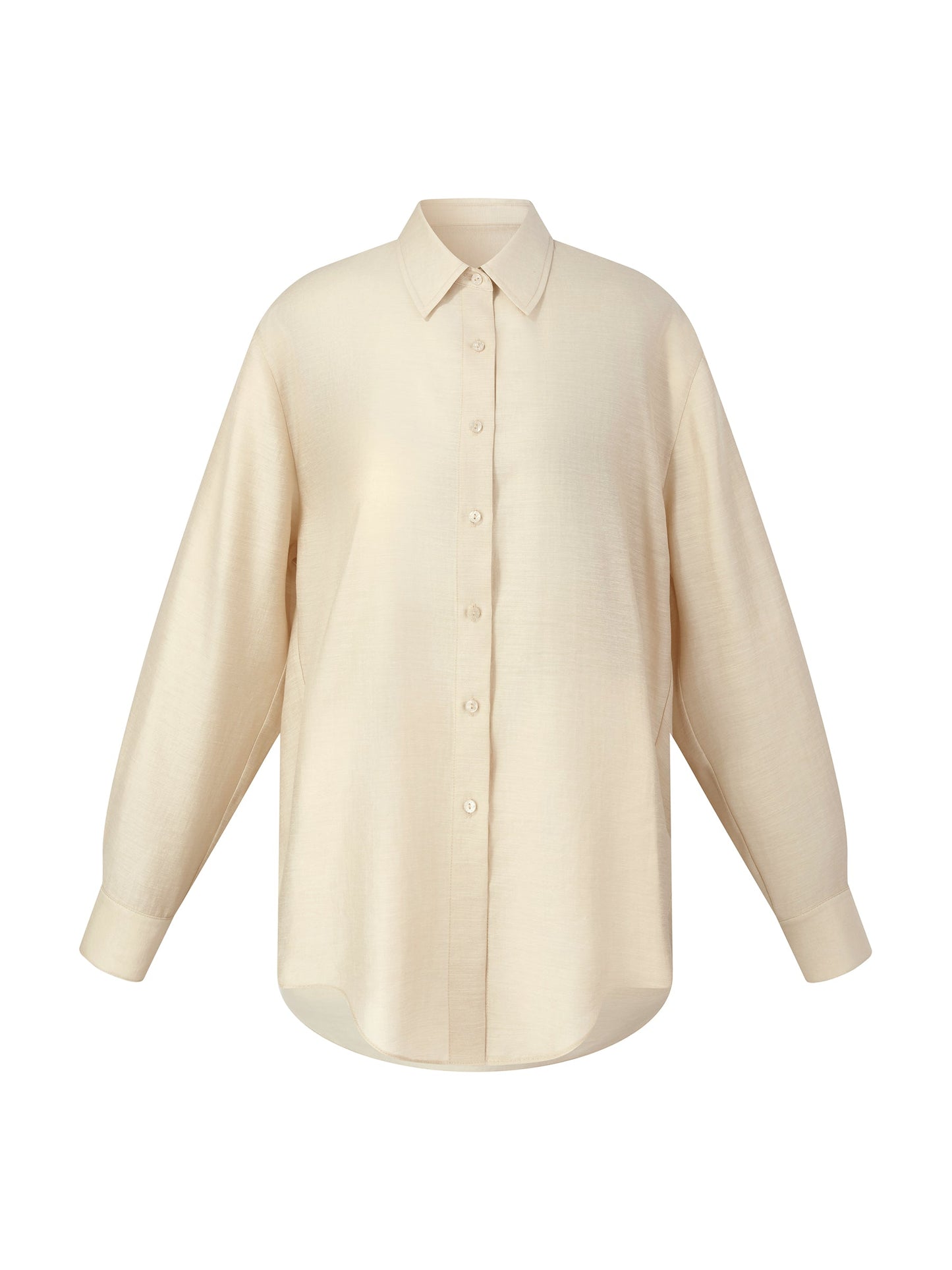 Tencel Acetate Linen Blend Women Sheer Oversized Shirt & Camisole Two-Piece Set