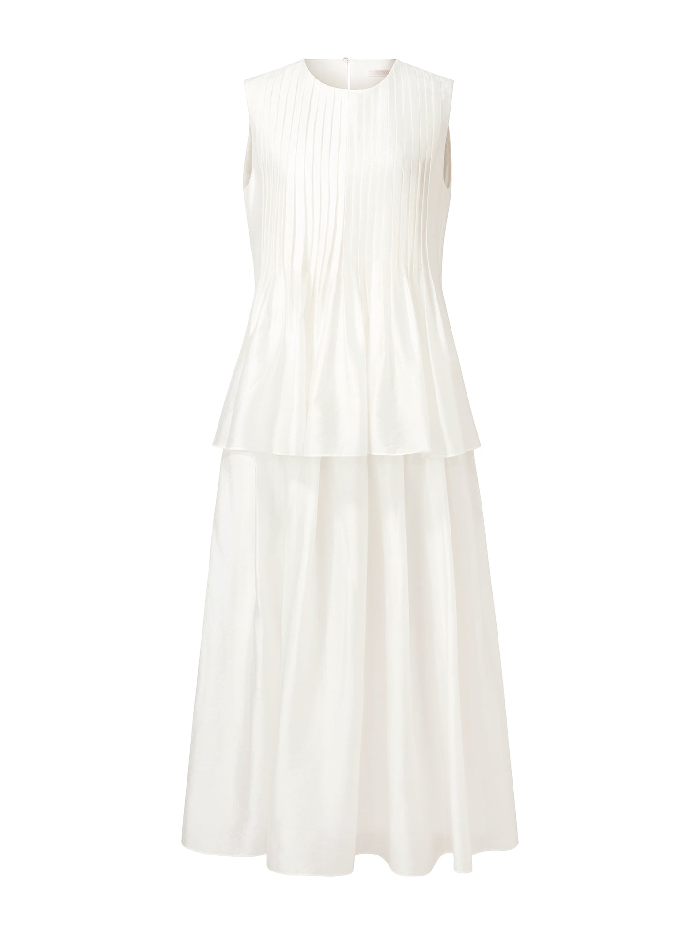 Tencel Blend Pleated Tank Top And Skirt Two-Piece Set