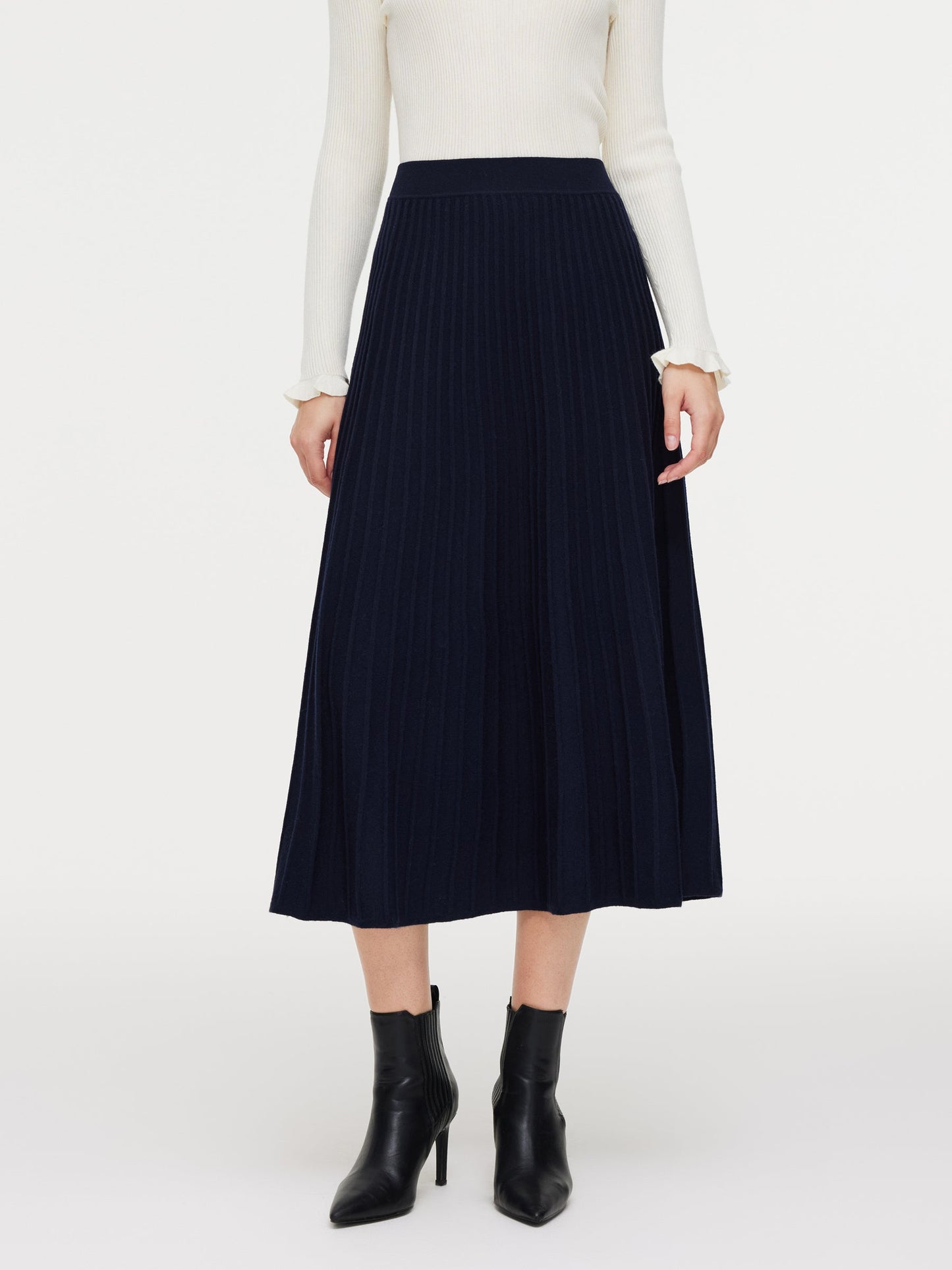 100% Wool A-Line Women Knit Skirt