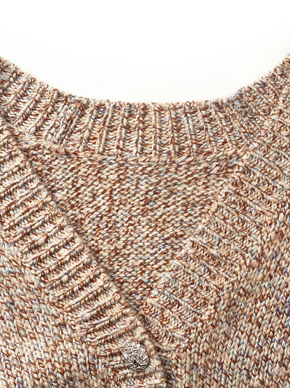 Wool Blend Single-Breasted Women Cardigan