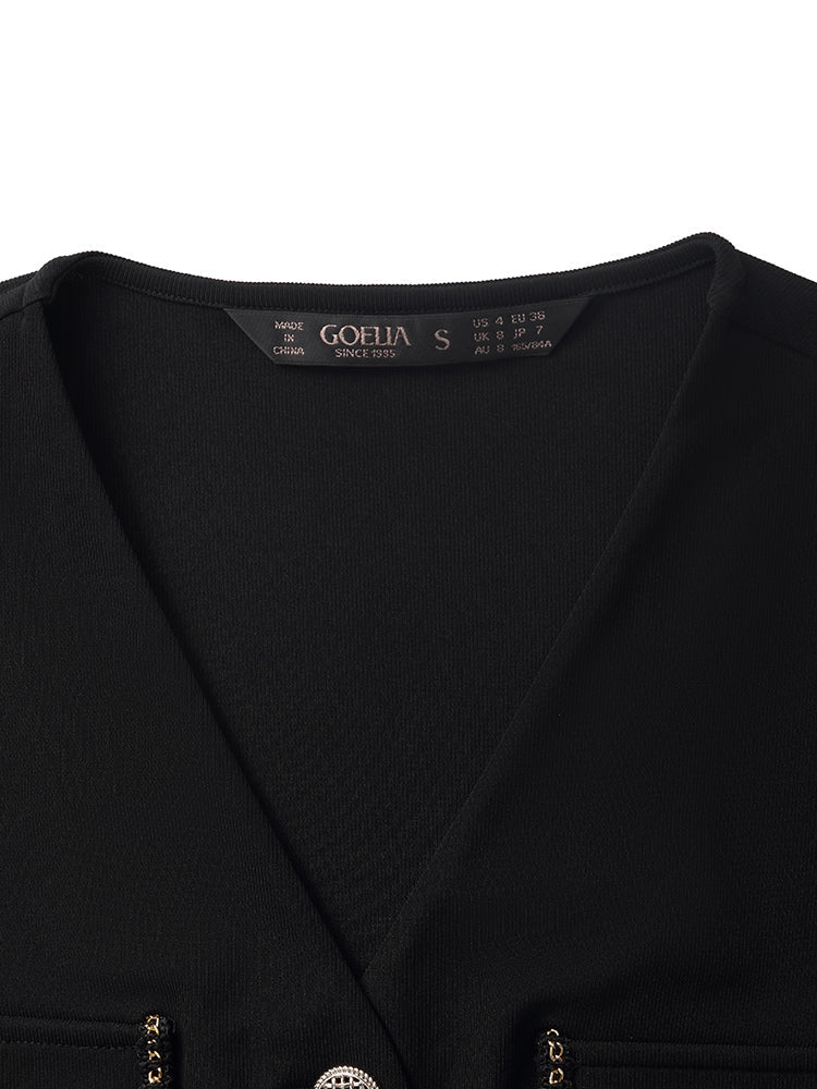 Pre-Order V-Neck Top And Straight Pants Two-Piece Set