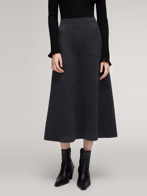 100% Wool A-Line Women Flared Skirt