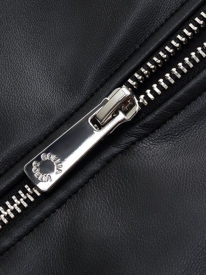 PU Leather Zip-Up Women Jacket