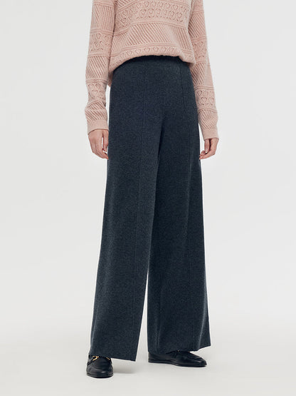 Machine Washable Wool Wide Leg Women Pants