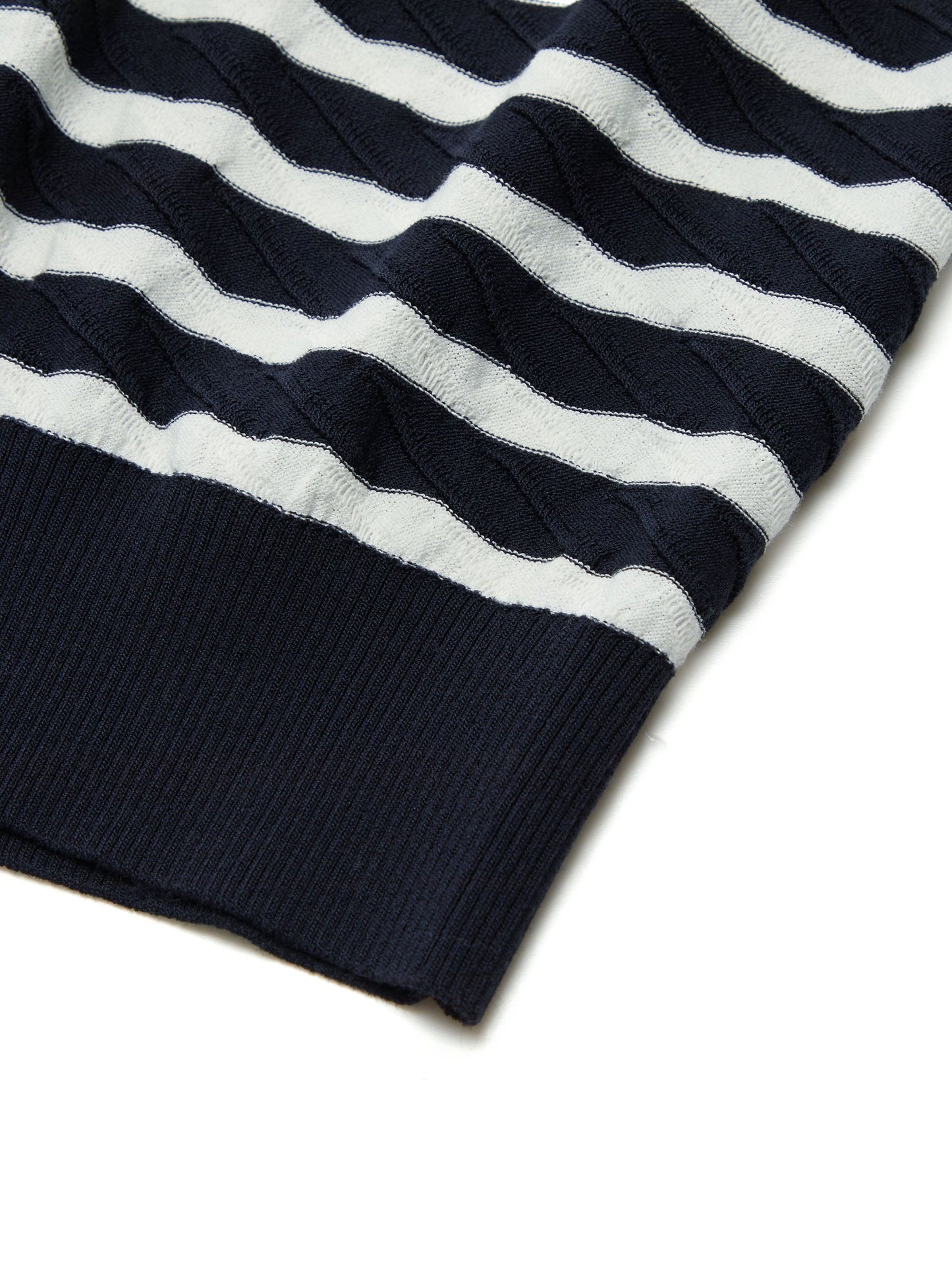 Lyocell Blend Stripe Round Neck Women Knit Top