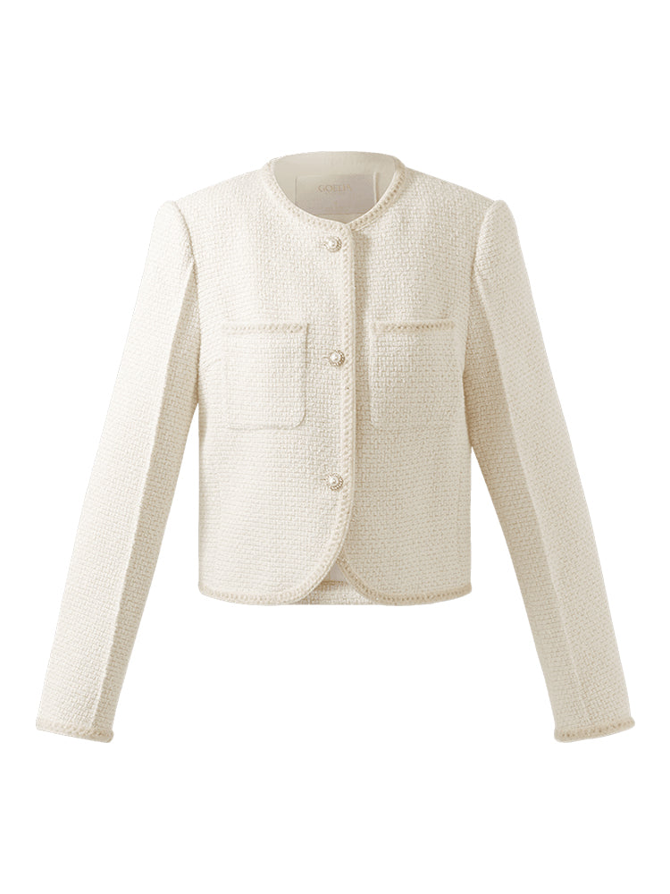 Tweed Boxy Women Crop Jacket