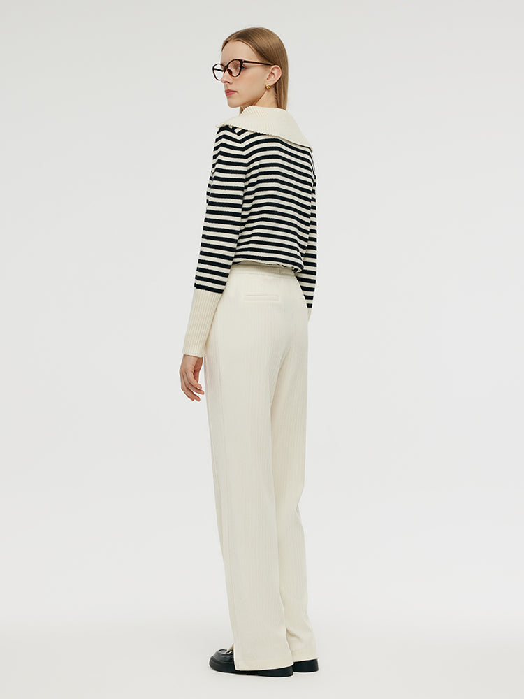 Full-Length Slit Knitted Women Pants