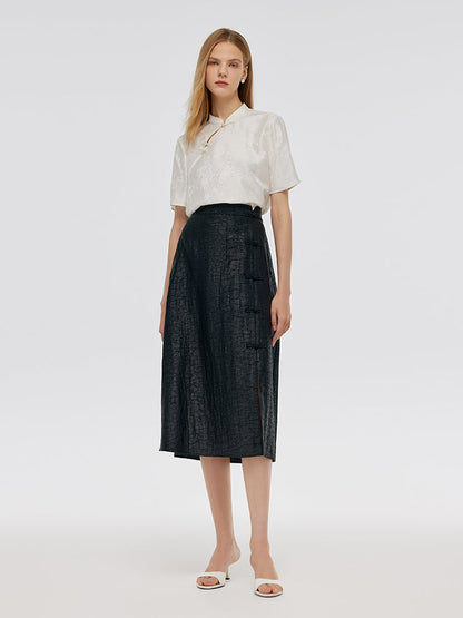 18 Momme Xiang Yun Silk Women Midi Skirt