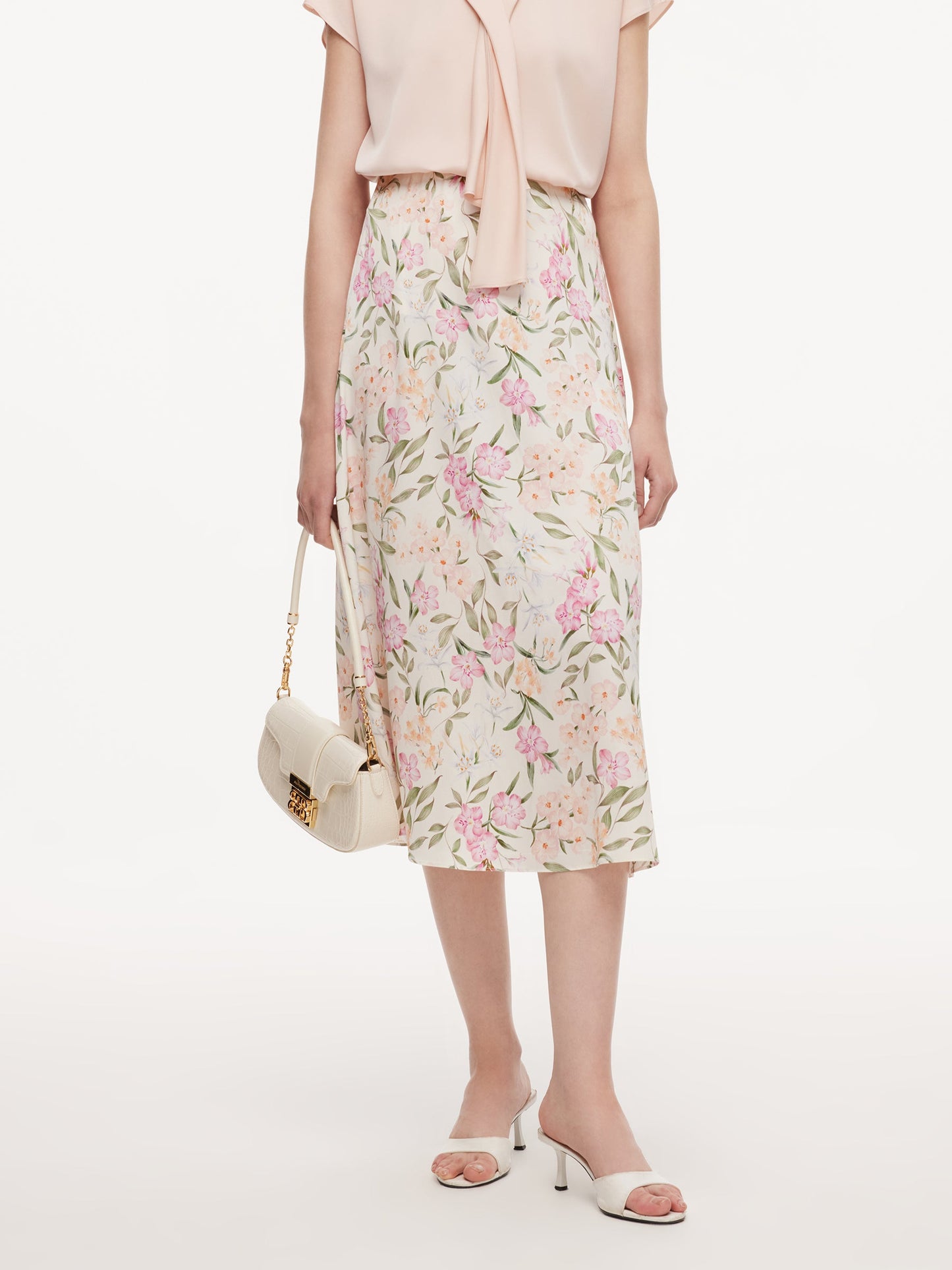 19MM Mulberry Silk Floral Print Women Skirt