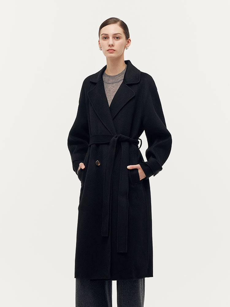 Cashmere And Wool Unisex Wrap Coat