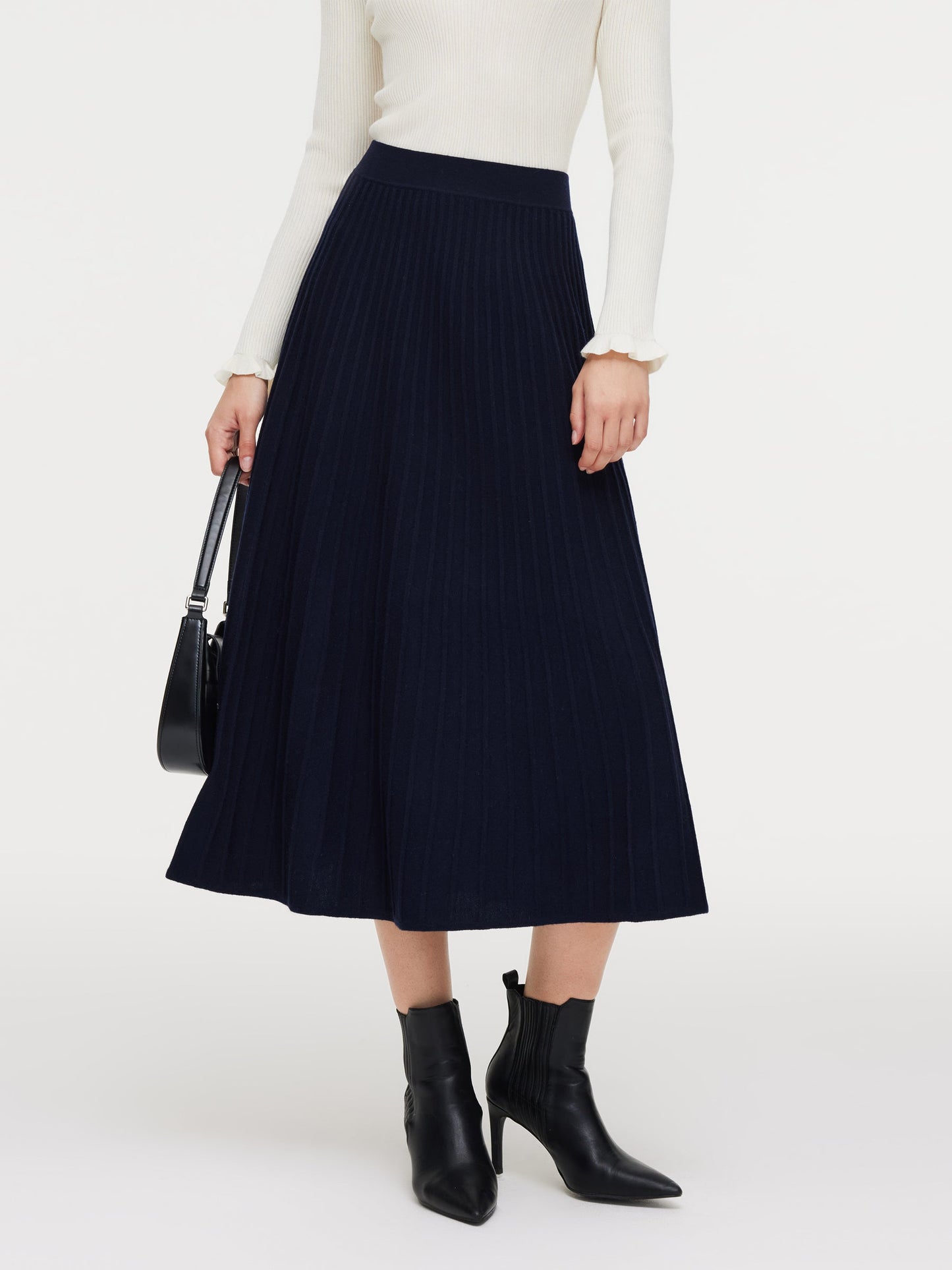 100% Wool A-Line Women Knit Skirt