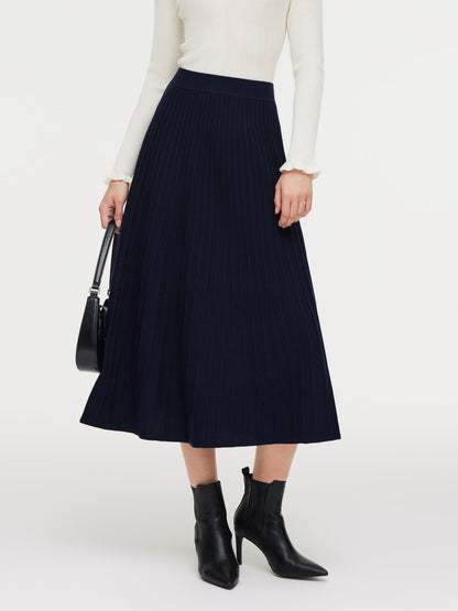 100% Wool A-Line Women Knit Skirt