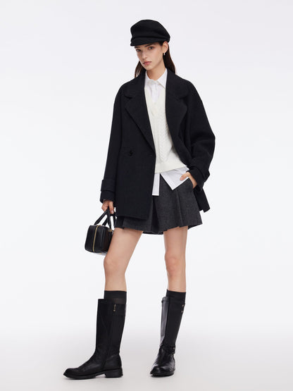 Wool Yak Blend Double-Faced Unisex Coat