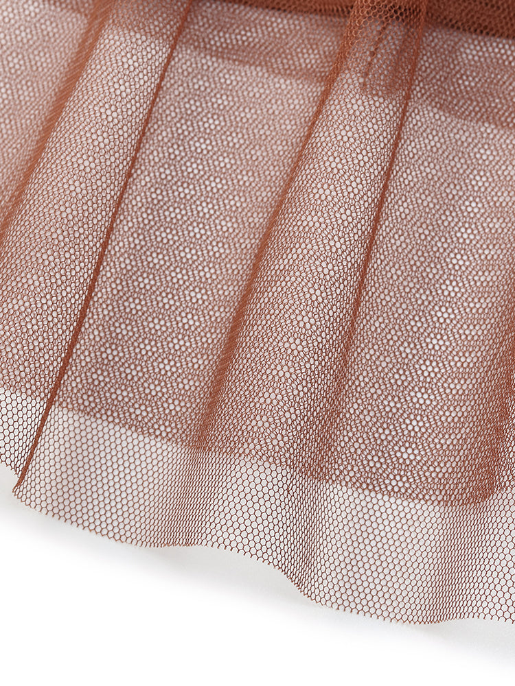 A-Line Mesh Ruffle Tiered Women Skirt