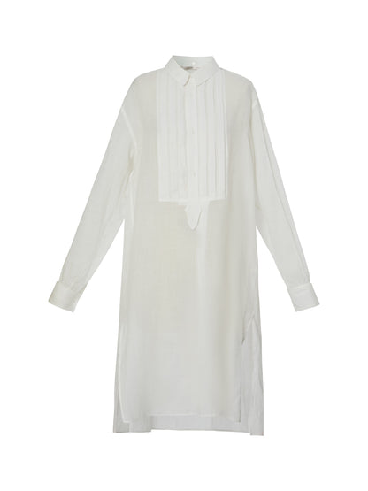 100% Ramie Loose Fit H-Line Unisex Long Shirt