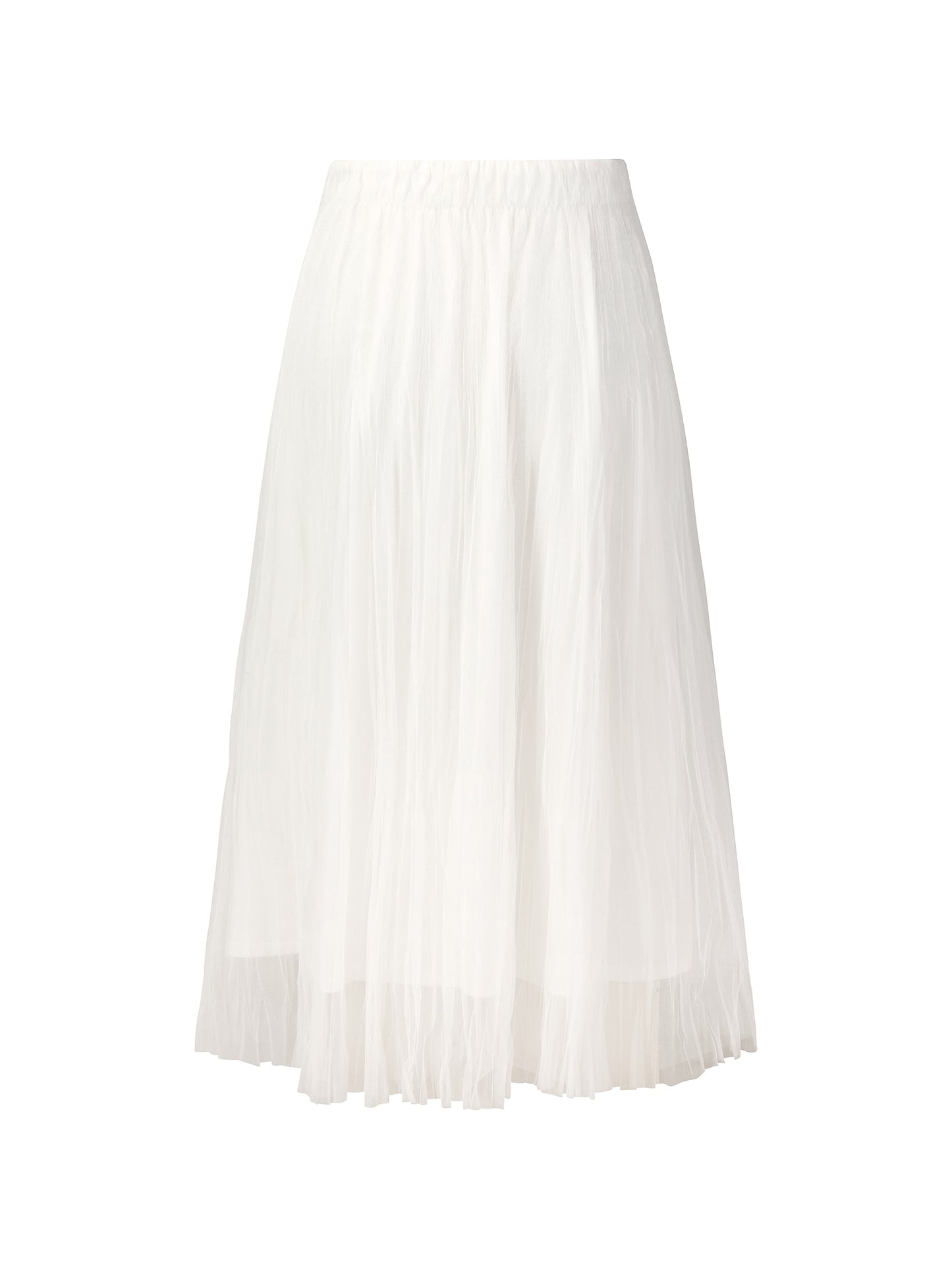[Preview] Elastic Waist A-Line Pleated Women Mesh Skirt