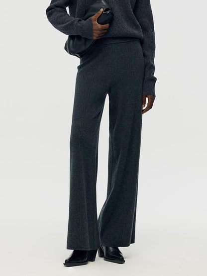 Machine Washable Wool Wide Leg Women Pants