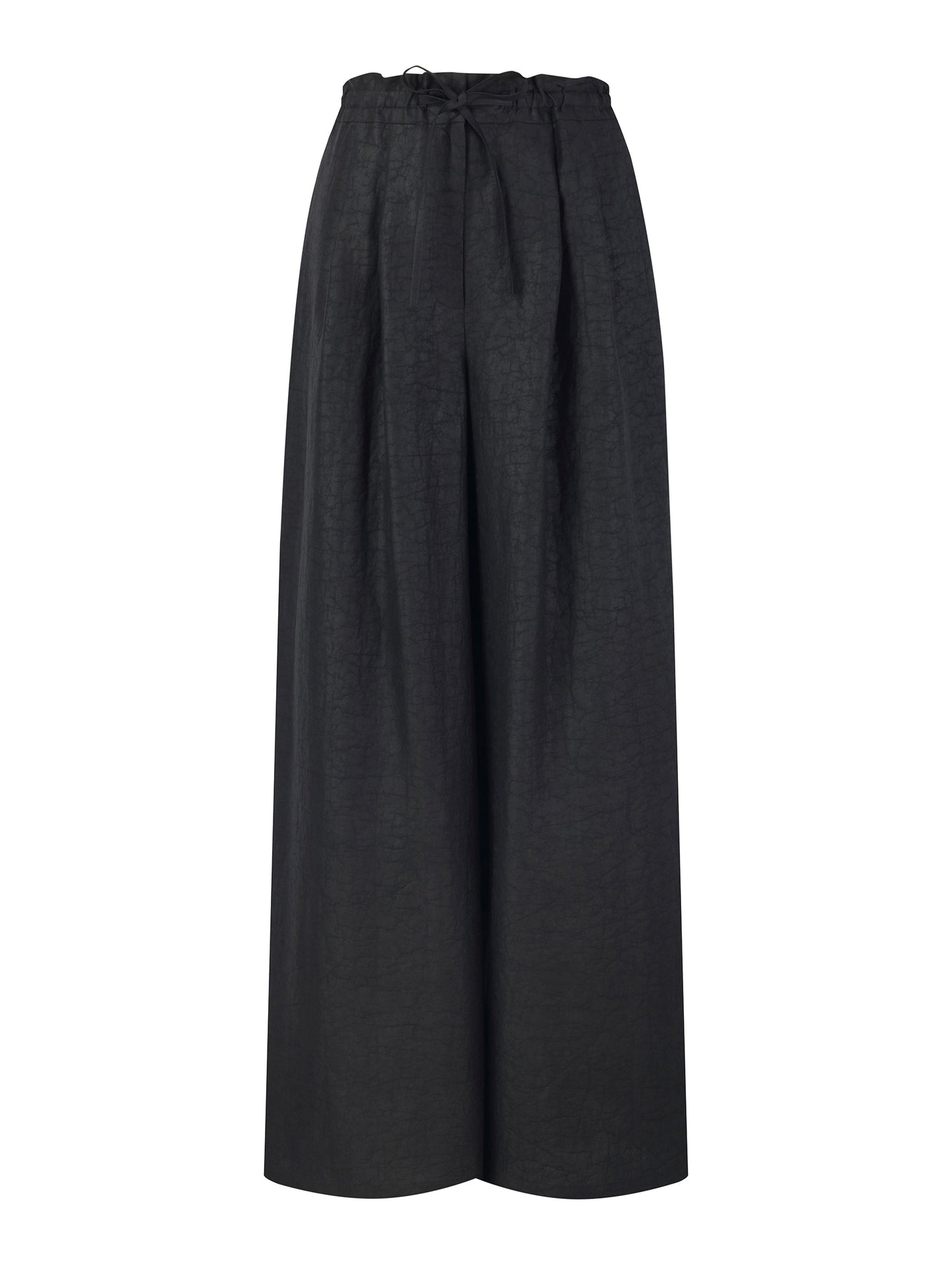 18MM Gambiered Canton Gauze Women Drawstring Waist Wide Leg Pants