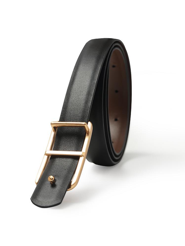 Black And Brown Simple Reversible Leather Belt