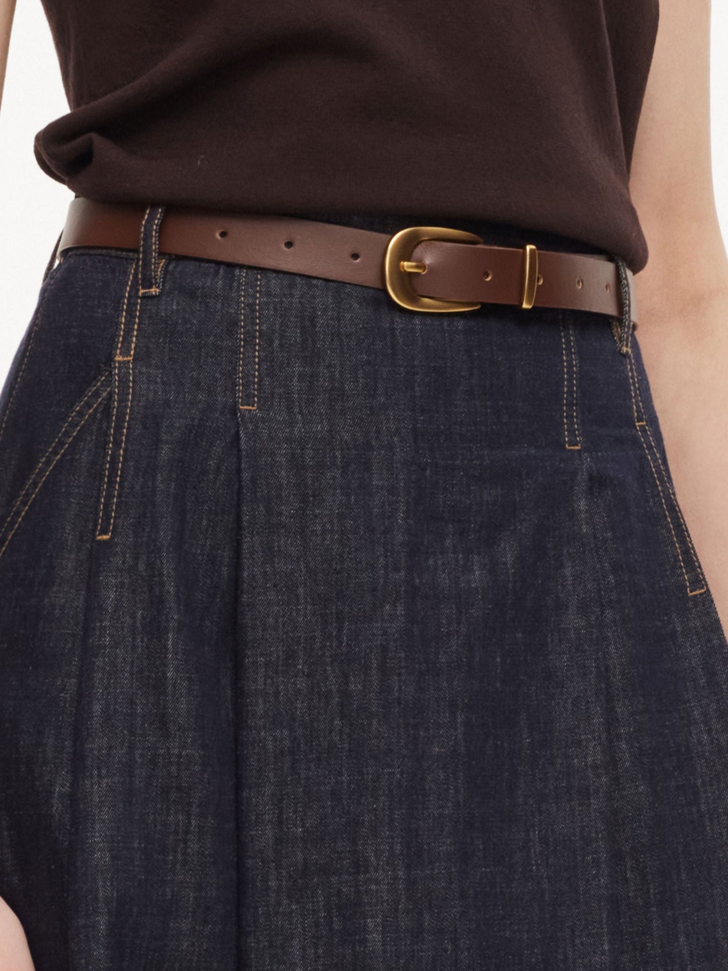100% Cotton Denim Women Culottes With Belt