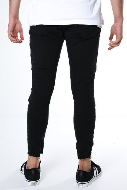 A Dropped Skinny Turn Up Jean Smokey Black