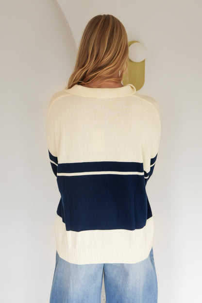 A 99 Rugby Knit Blue Stripe