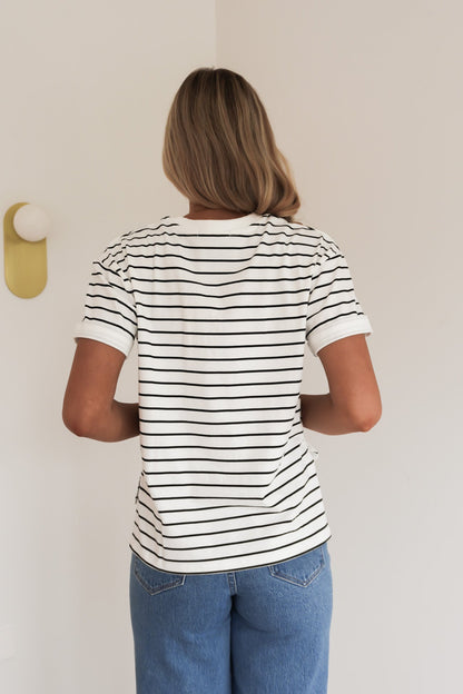 AAE Washed Stripe Tee Black